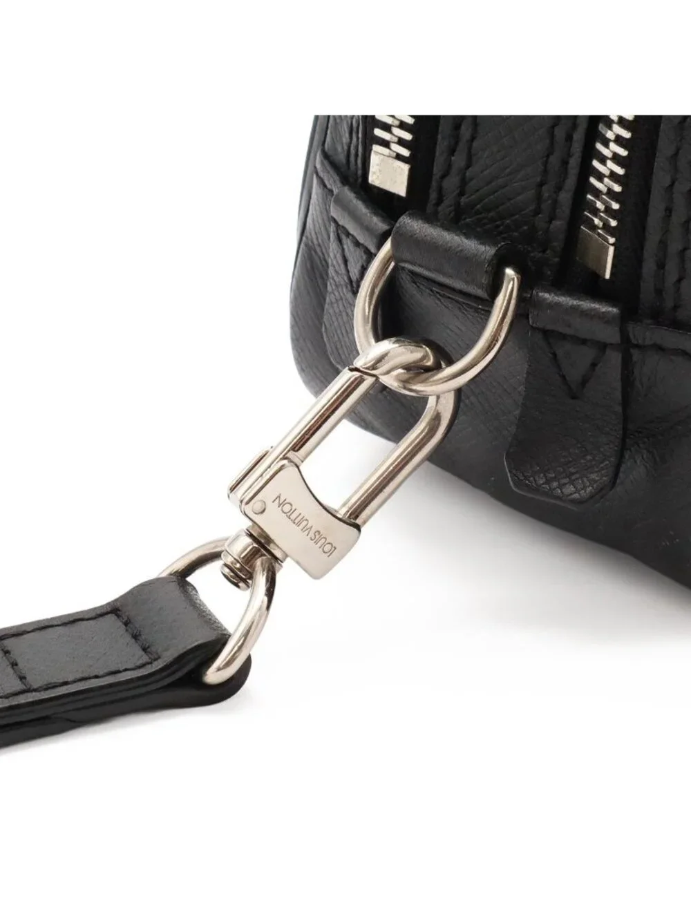 Louis Vuitton Taiga Neo Pavel Clutch Leather Ardoise Black Silver